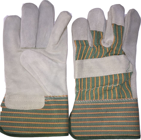 Green Strip Double Palm Working Glove Heavy Duty 11